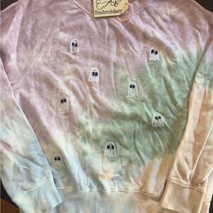 Tie-Dye Ghost Embroidered Sweatshirt